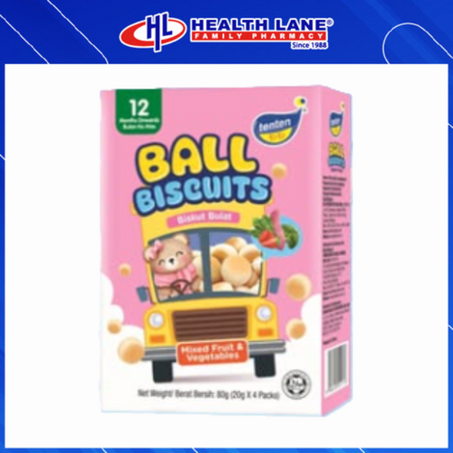 TENTEN BALL BISCUITS MIXED FRUIT & VEGETABLE 80G